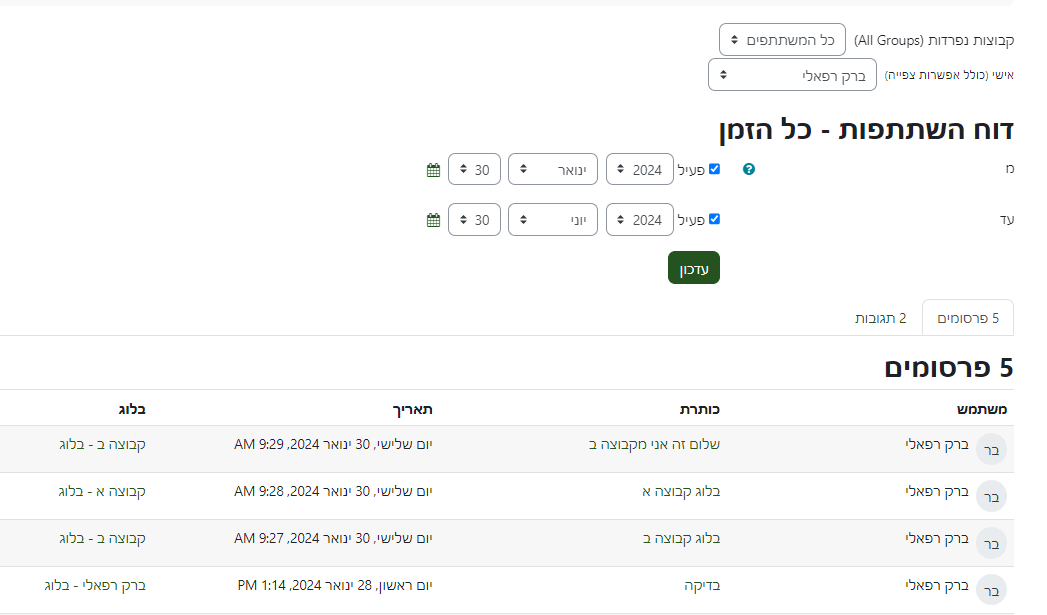 דוח השתתפות